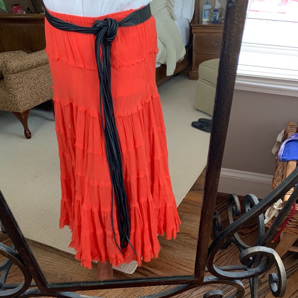 Genuine Leather Wrap Belt with long fringe ends